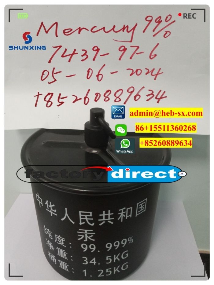 Top Factory wholesale Mercury silver liquid Hg mercury 34.5kg with Best price!!