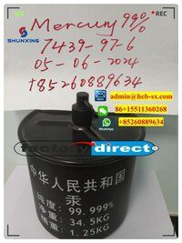 Top Factory Hot selling Mercury silver liquid Hg mercury 34.5kg with Best price!!