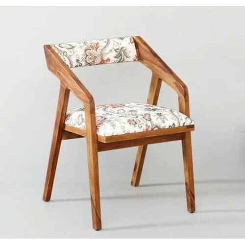 Sheesham Wood Wooden Chair With Cushion - Artwork: Handmade