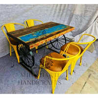 Industrial Dining Table Set - Artwork: Handmade