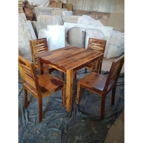 Wooden Top 4 Seater Dining Table - Artwork: Handmade