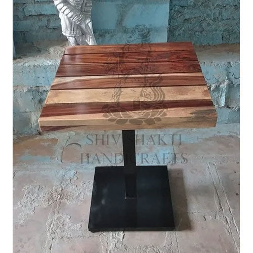 Wooden Table - Standard Size, Brown Solid Wood 2 Seater Cafe and Restaurant Furniture | Handmade Indian Style Artwork, Indoor Use