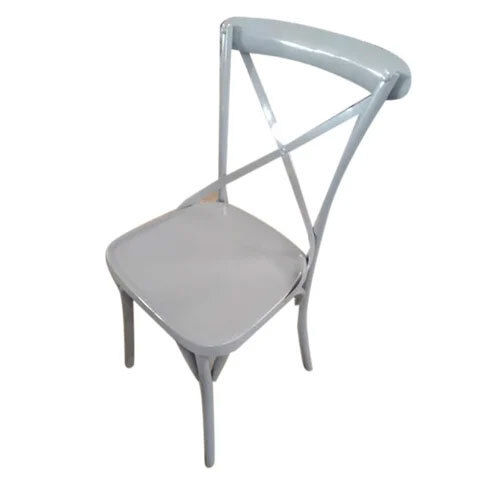 Grey Cross Back MS Cafe Chair wooden matel