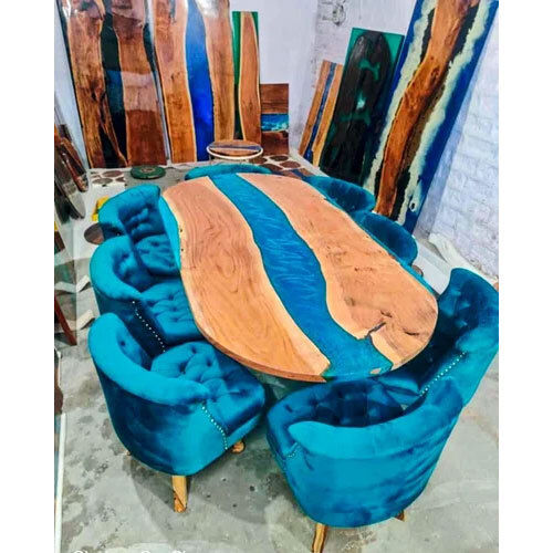 Epoxy Resin 8 seater dining table set's