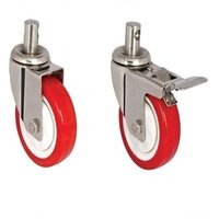 Antistatic Caster Wheel - Rubber, Standard Size, Red | Load Capacity 200 kg, Galvanized Finish, Ideal for Industrial Usage