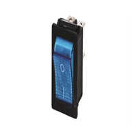 Blue Rocker Switch - Plastic Material, 220 Volt Max Voltage | Illuminated Blue Design, Ip20 Protection Level