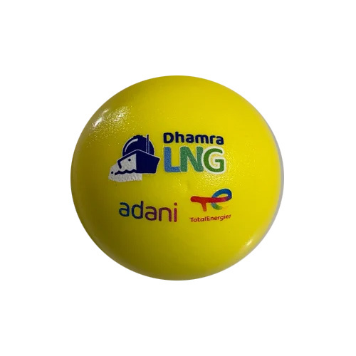 Yellow Smiley Ball - PU Foam Material , Soft Texture , Bright Yellow Color , Customizable Design & Color Options