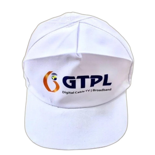 Promotional Printing Cap - Cotton Material, 10x6 Inches , Customized Logo and Design, Unisex Formal Hat in Elegant White
