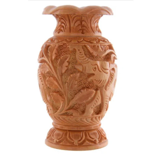 Wooden Handicraft Flower Pot - 22 Inch in Height, Antique Effect, Personalizable Design | Rustic Wooden Elegance for Your Garden