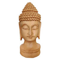 Wooden Buddha Statue - High-quality Wood, 20x8 Inches | Customizable Color, Polished Finish, Spiritual Design