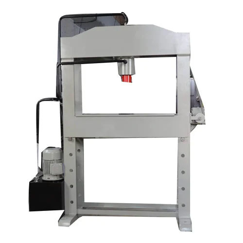 Mild Steel Hydraulic Press Machine - Color: Off White