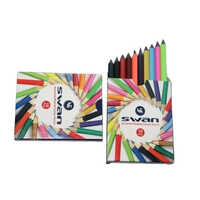 Swan Color Pencil - Polymer Material, 3.5'' Length, Multicolor Design | High-quality Art Tool For School And Creative Projects