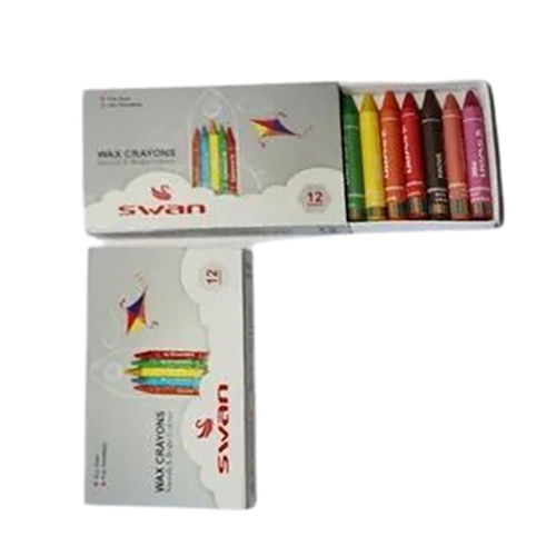 12 Assorted Shades Swan Wax Crayons - Feature: High Quality