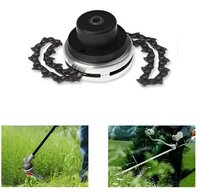 Heavy Duty Chain Trimmer Head Attachment For Brush Cutter - Metal And Plastic, 15x10x8 Cm , Durable Design With Sharp Teeth For Effortless Grass Trimming