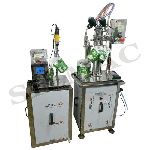 Semi Automatic Spout Pouch Liquid Filling And Capping Machine