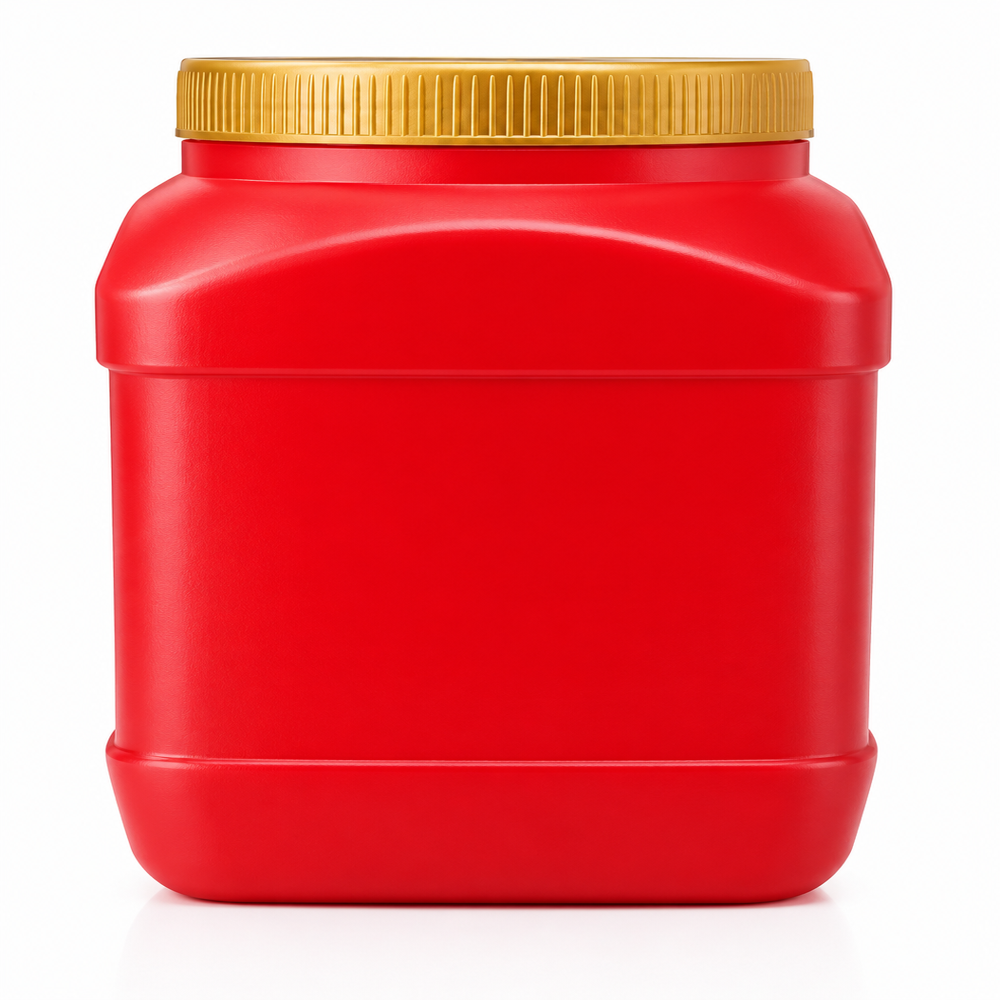 1kg Red Plastic Jar - High-Quality Plastic, Compact Size 1kg, Vibrant Red Color | Durable Storage Solution for Kitchen and Household Use