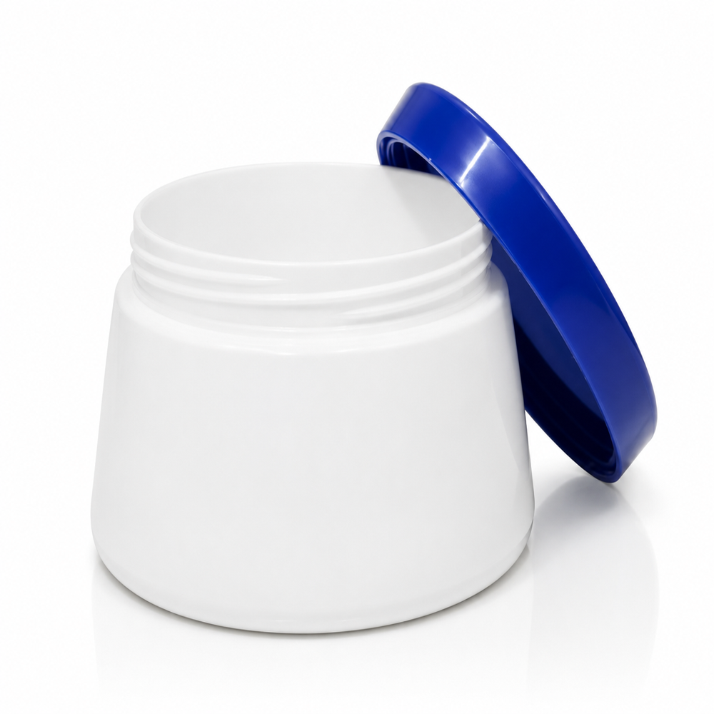Cosmetic Cream Plastic Jar - Plastic Material, 50g Size, White Color | Durable Design for Versatile Cosmetic Storage Needs