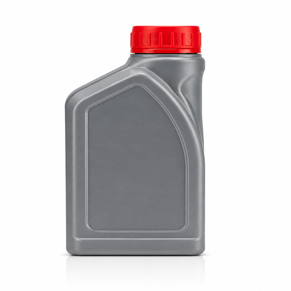 900ml Lubrication Plastic Bottle - Durable Plastic, 900ml Capacity, Grey and Red Color, Screw Cap Sealing, Warranty Included