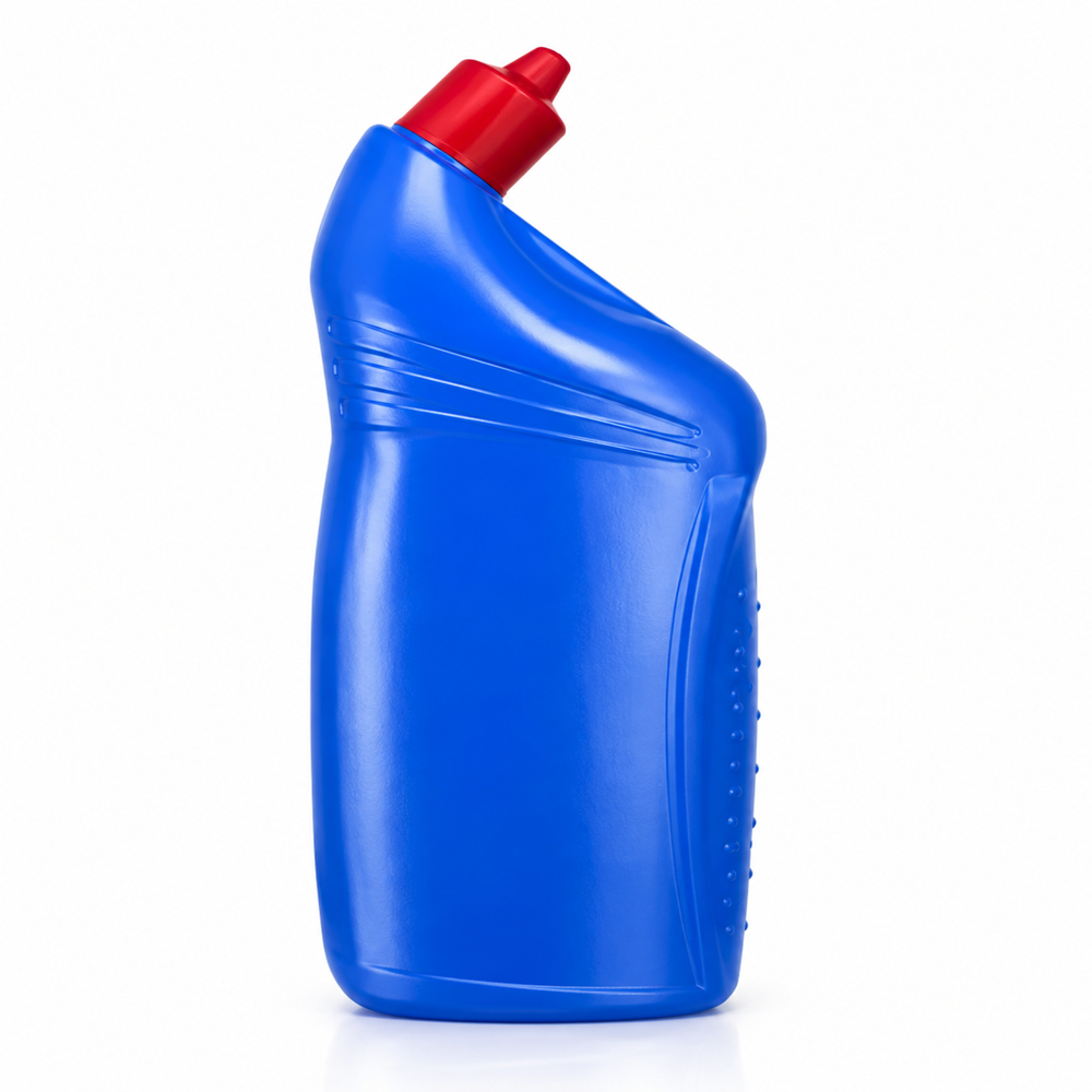 Toilet Cleaner Plastic Bottle - Impact-resistant Plastic, 25mm Size, Blue And Red Colors | 5 Ltr/hr Capacity, Ergonomic Design, Leak-proof Screw Cap