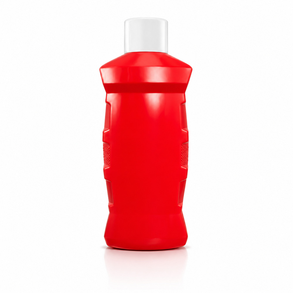 500ml Bathroom Cleaner Plastic Bottle - Plastic Material, 25mm Size, Red and White Color | Screw Cap, Perfect for Tiles, Floors, and Sinks