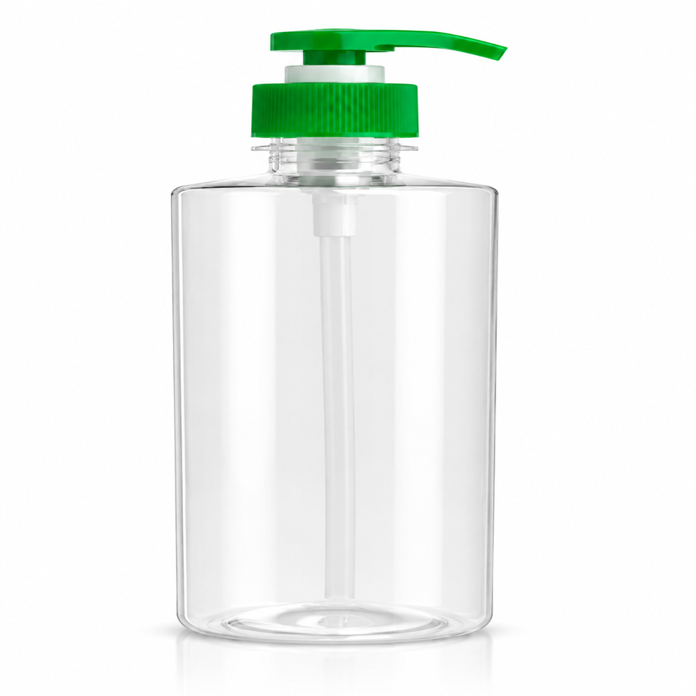 500ml Plastic Pump Bottle - Plastic, 500ml Capacity, Transparent Color | Easy Dispensing Pump, Screw Cap, Durable Design, Warranty Included