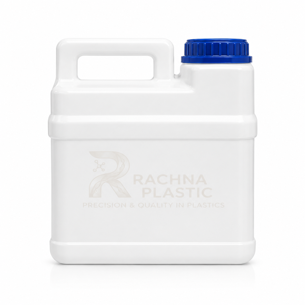 5 Litre Plastic Can - High-Quality Plastic, Rigid Structure, White Color | Durable Container for Safe Liquid Storage and Transport