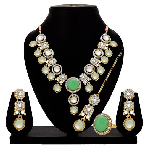 Blooming Grace Mehandi plated Choker Necklace Set....