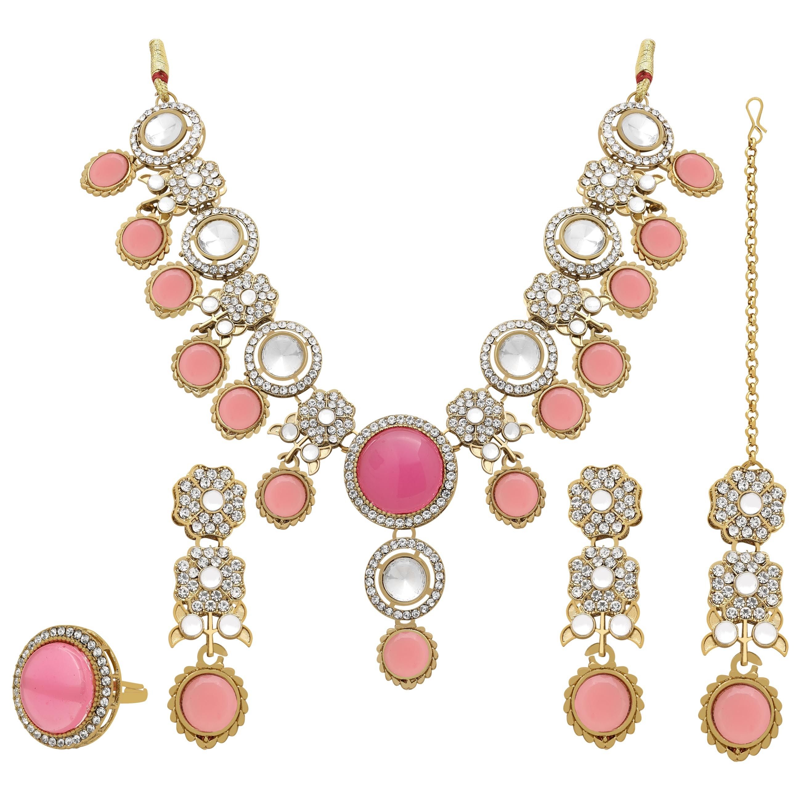 Blooming Grace Mehandi plated Choker Necklace Set.....