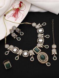 Square Floral Elegance Choker Necklace Set