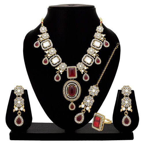 Square Floral Elegance Choker Necklace Set.