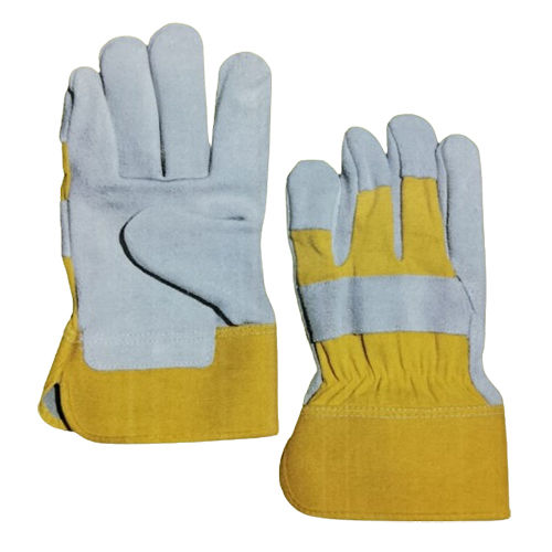 Re102 Rigger Leather Gloves - Color: Gray & Yellow