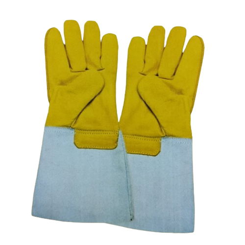 Re401 All Grain Leather Gloves - Color: Gray & Yellow