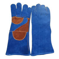 RE407 Split Winter V Gloves - Leather Coated Material, Unisex Design, Stylish Blue Color | Versatile for Driving, Skiing, Snowboarding, Hiking