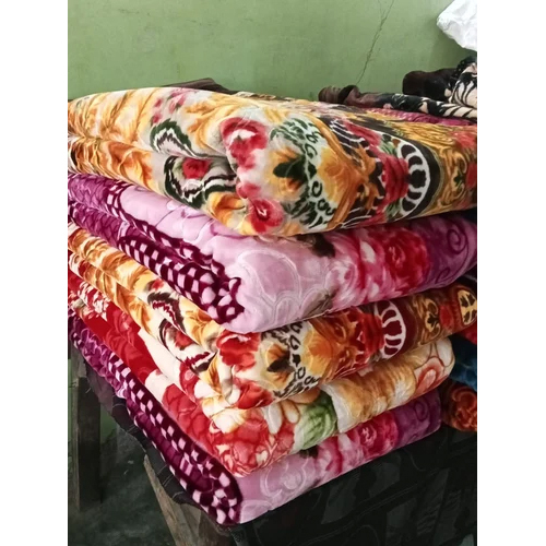 Soft Mink Blankets - Wool Material, 5 Kilograms Weight | Orange Base Color with Stylish Printed Patterns for Home Comfort