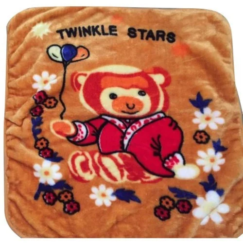 Baby Fleece Blanket - 75mm x 45mm, Brown Fleece with Charming Printed Pattern, Lightweight at 500g, Suitable for Babies 0-24 Months