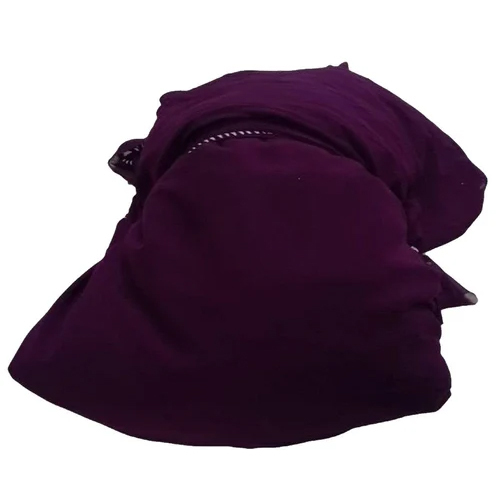 Dark Purple Georgette Fabric - 44 Inch Width | Machine Washable, Plain Texture, Versatile for Dresses, Blouses, and Scarves