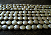 Natural Pearl Coin Shape 11-12mm Beads Strand 16 inches Long