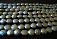 Natural Pearl Coin Shape 11-12mm Beads Strand 16 inches Long