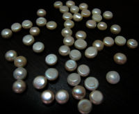 10 Pcs Set Natural White Pearls Coin Shape Round Plain 7 To 10mm Pearl