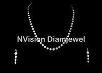 Natural Diamond Solitaire look Necklace & Earrings