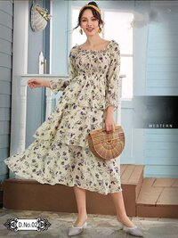 Long Western Rayon Gown