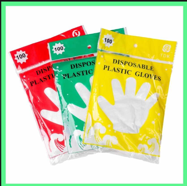 Disposable Hand Gloves - Plastic, Transparent | Disposable, Recyclable, Sterilized for Cleaning, Food, Industrial, and Medical Use