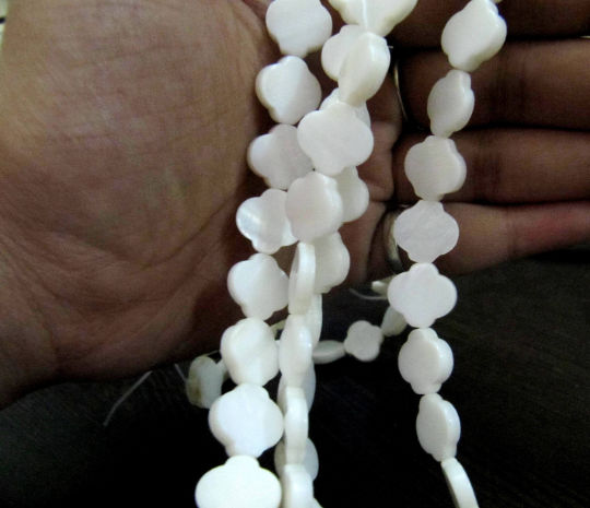 Natural Pearl Clover Shape 12x13 to 14x16mm beads Strand 16 inches long