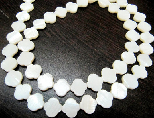 Natural Pearl Clover Shape 12x13 to 14x16mm beads Strand 16 inches long