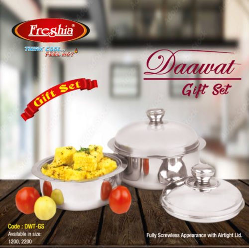 Stainless Steel Casseroles Gift Set Dawat Designer