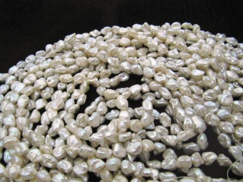 Natural Genuine Pearl Tumble 8-9mm Beads Strand 16 inches Long