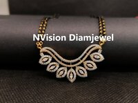 Natural Diamond Marquise Magic Mangalsutra - 18 Kt Yellow Gold, 2.25 Carats Vvs1 Round Brilliant Cut Diamonds | Customized Design, Ethical Sourcing, 100% Certifiable Quality