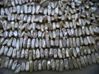 Natural White Biwa Pearl Fancy Shape 16to20mm Beads 34 Inches long