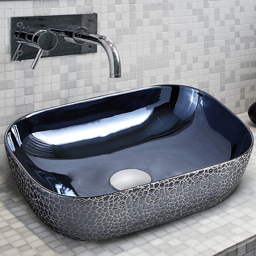 Nctt-116 Glossy Finish Designer Square Wash Basin - Installation Type: Above Counter