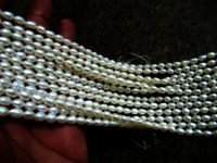 Natural Fresh water Pearl Rice White Pearl 5X7mm Beads Strand 15 inches Long